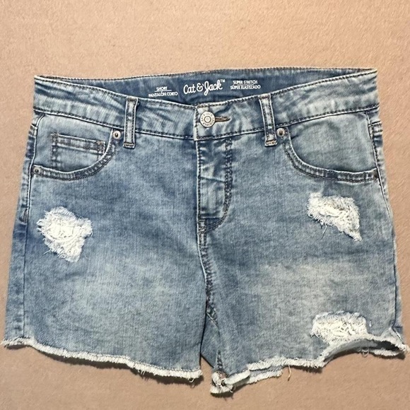 Cat & Jack Other - Cat & Jack 14/16 XL Kids light wash distress denim shorts in Blue